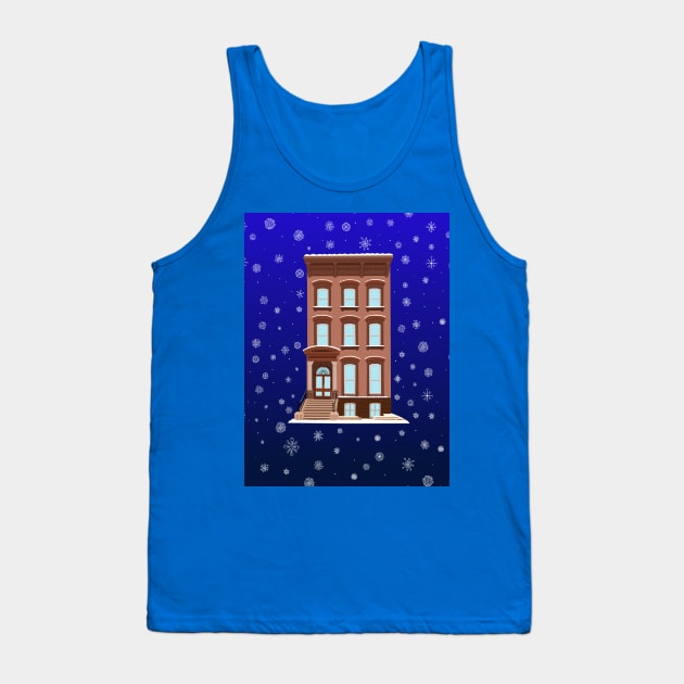 Winter Snowflake Brooklyn Brownstone Tank Top by Art by Deborah Camp